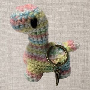 Crocheted Dino Keychain
